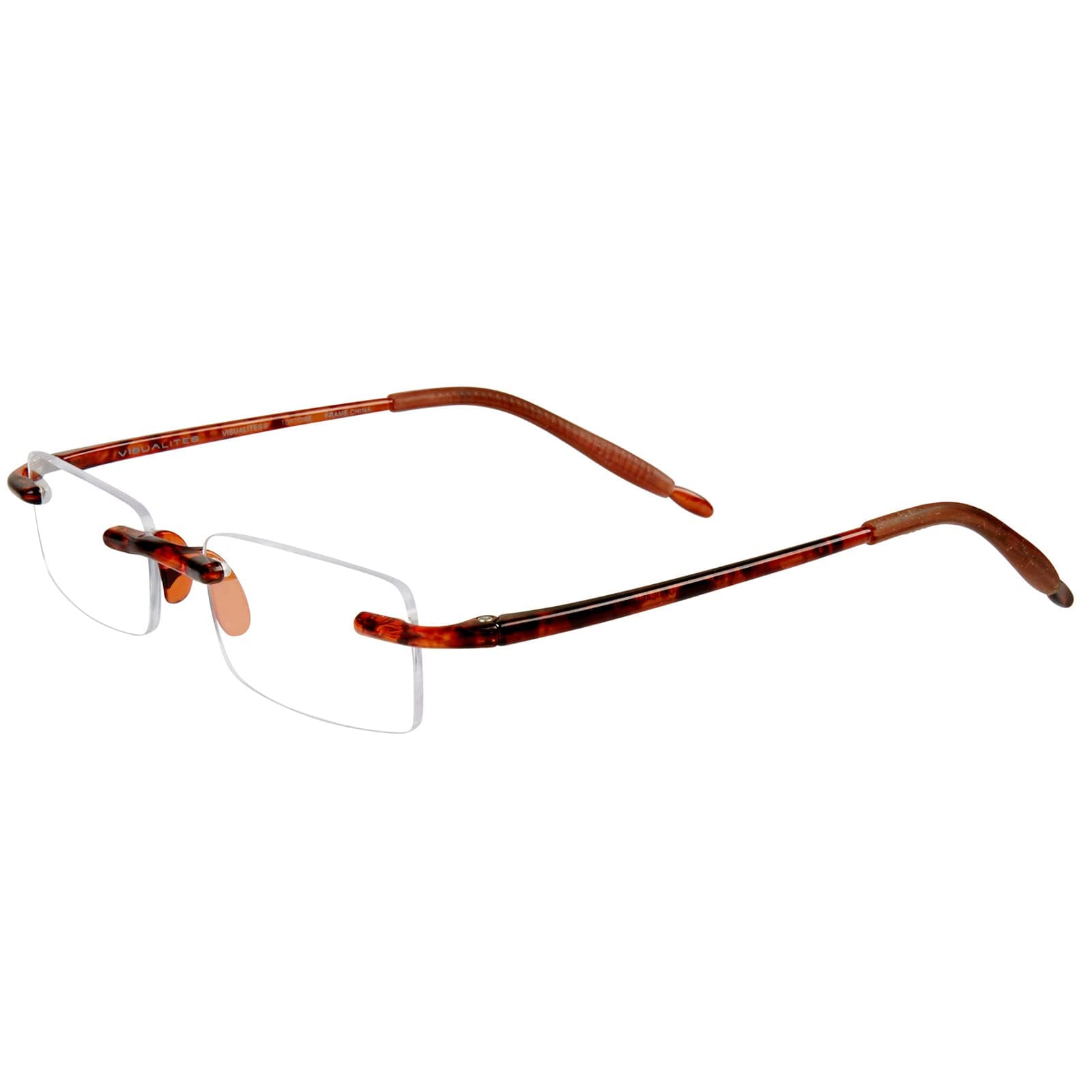 Lightweight Rimless Rectangle Reading Glasses For Women and Men - Model - VIS 8