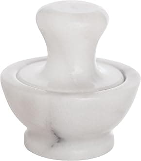 HIC Kitchen Harold Import Co. Mortar and Pestle Set, 3.8-inches 4-inches, Marble