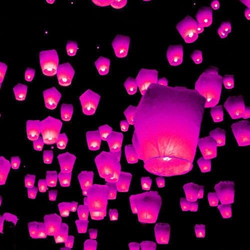 20 xPink Eco-Friendly Sky Lanterns for Christmas, New Year, Chinese New Year, New Years Eve, Weddings & Parties (60cms x 95cms)