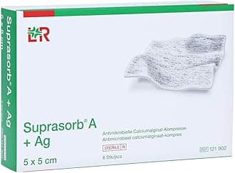 Suprasorb A + AG Wundko Mpresse 5 x 5 cm (Pack of 8)
