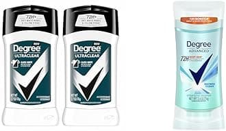 Degree Men and Women Antiperspirant Deodorant Bundle with 72-Hour Sweat & Odor Protection, MotionSense and Body Heat Activated Technologies, Black+White 2 Count 2.7 oz and Shower Clean 2.6 oz