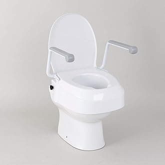 Homecraft Raised Toilet Seat with Arms, Easier to Sit and Stand, Independence for Elderly Seniors, Steel Frame, Lift-Up ABS Arms, Elevated Seat, Higher, Riser for Bathroom Safety, Hip Replacement