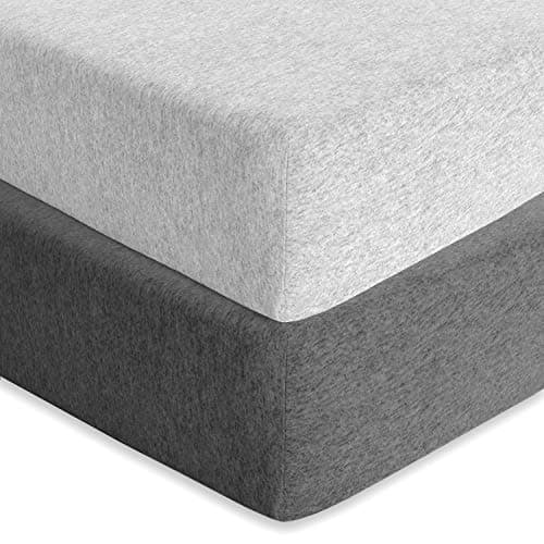 Baby Fitted Crib Mattress Sheets 2 Pack by Cuddly Cubs | Toddler Bed Sheets | Heather Grey Crib Sheets Set for Boy or Girl | 100% Stretchy Jersey Cotton…OEKO-TEX STANDARD 100