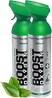 Boost Oxygen Portable Oxygen Cylinder with 95% Oxygen - 18L, 2x9L Oxygen Canister with Oxygen Mask for More Than 300 Inhalations - Portable Oxygen Can, Oxygen for Home use (Natural Flavour)