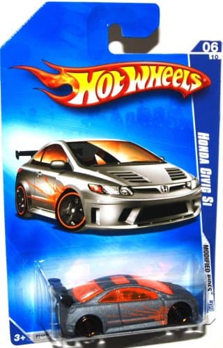 Honda Civic Si Hot Wheels 2009 Modified Rides Series 6/10 Silver Honda Civic Si 1:64 Scale Collectible Die Cast Metal Toy Car Model #162