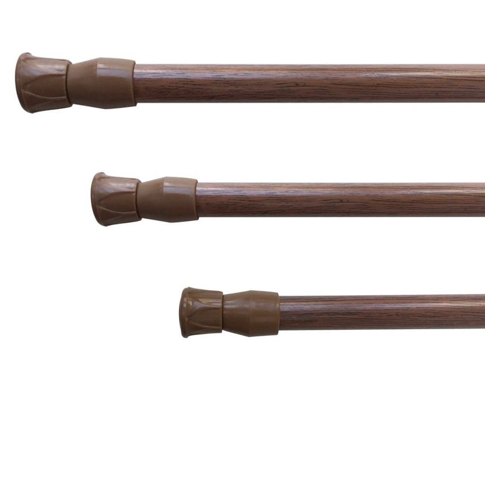 RH Art 3 Pack Heavy Duty Spring Tension Window Curtain Rod - 24.5" to 43.3", Wood Pattern
