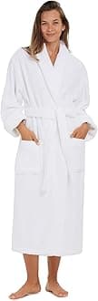 Terry Shawl Collar Unisex Bathrobe – Thick Terrycloth Fabric, Generously Sized Hotel & Spa Robe with Pockets