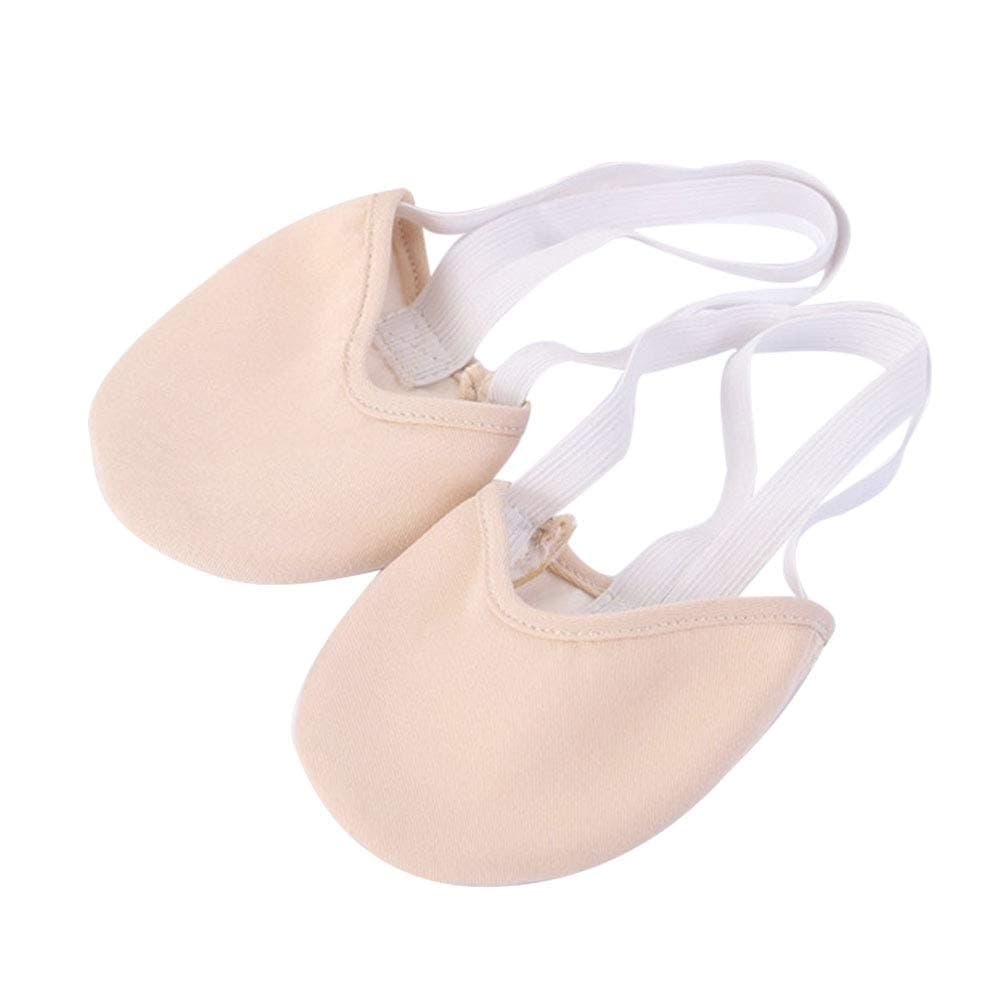 Dance Sock Cotton Half Toe Shoe Sole for Ballet Dancers and Rhythmic Gymnastic Competition (Skin, Medium)