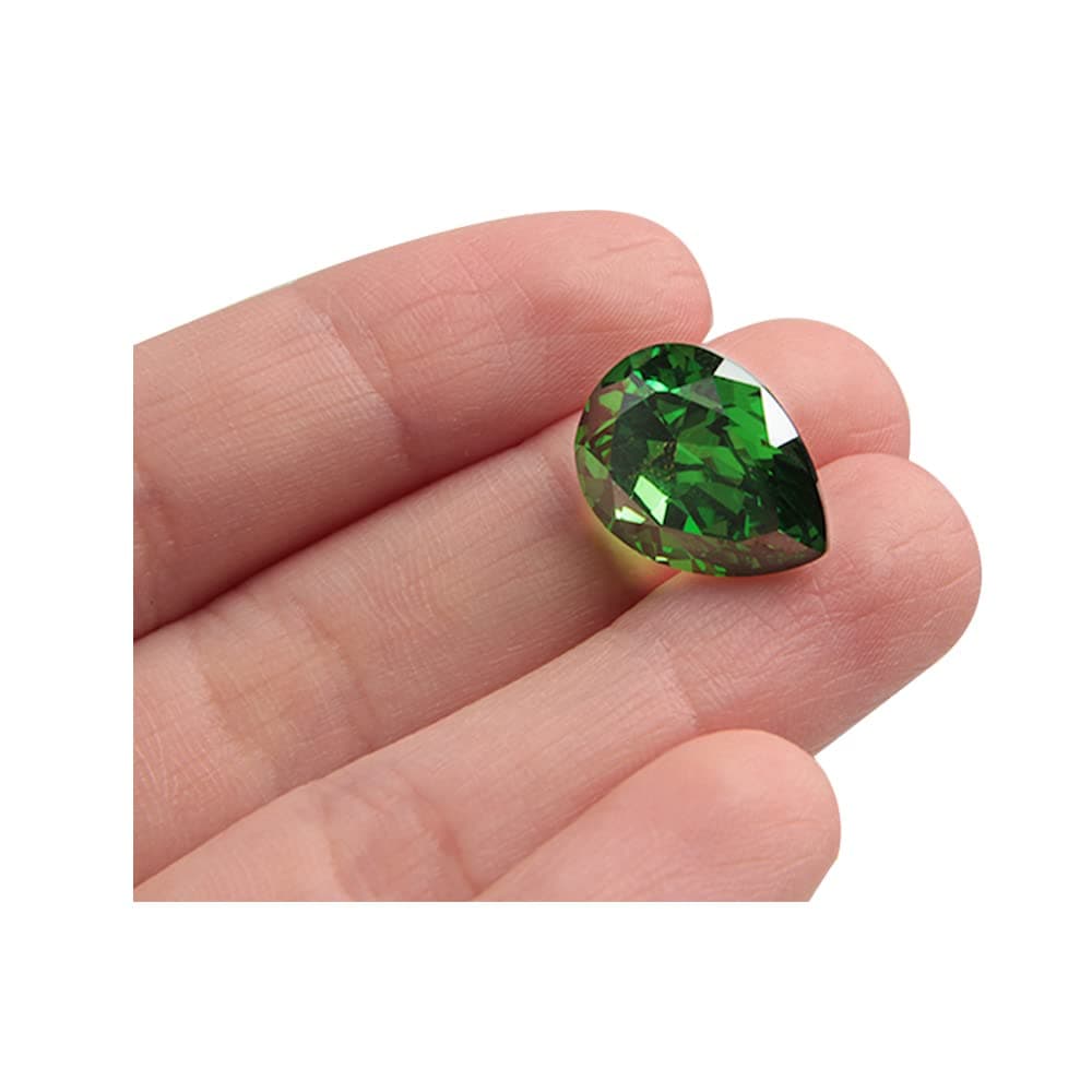 1PCS Natural Mined Colombia Green Drop Shape Cut Emerald VVS1 AAA Loose Gemstone