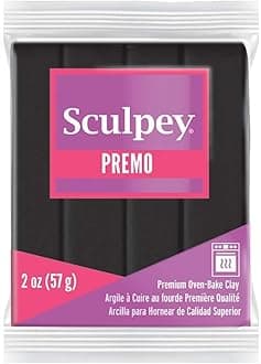 Sculpey Premo Polymer Black Coloured Modelling Clay 57g
