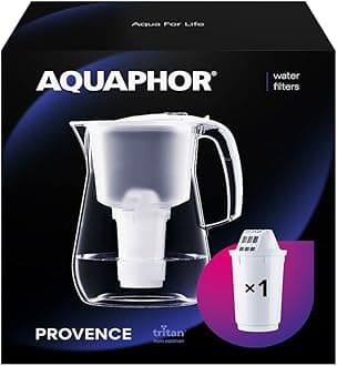 AQUAPHORProvence, White, Includes 1 A5 mg Cartridge, Premium Filter in Glass Optics Against Lime, Chlorine and enriches The Water with Magnesium, 4,2 l