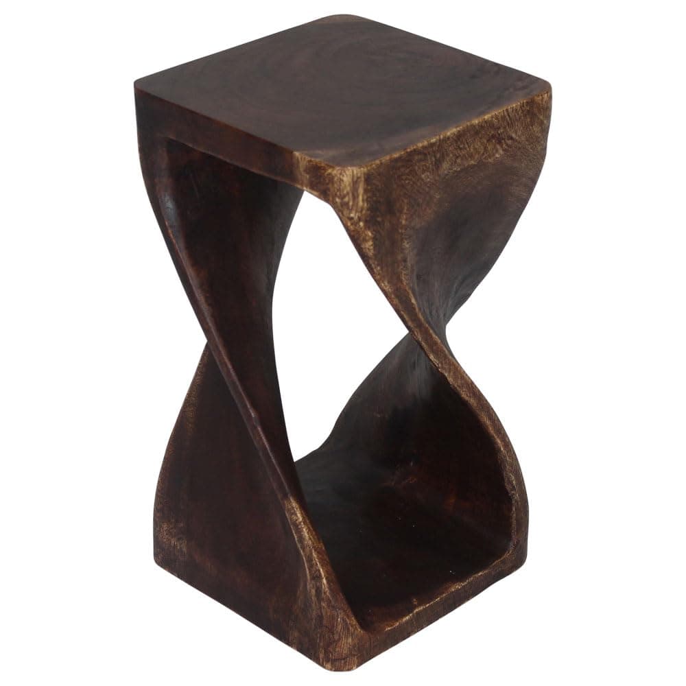 Haussmann End Table Original Twist 10 in SQ x 18 in H Mocha