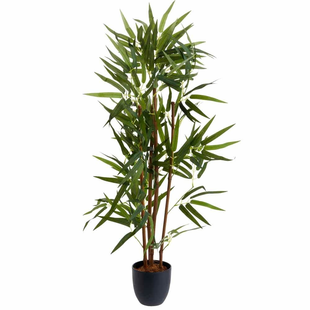 wilko Bamboo Tree, Realistic Looking Faux Bamboo Tree, Decorative Artificial Tree in Black Pot, Easy to clean, 90cm