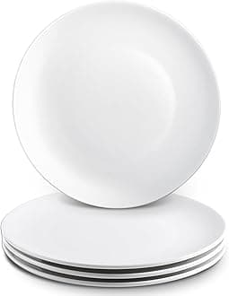 6 PCS White Dessert Plates, 6 Inch Ceramic Salad Plate, Round Appetizer Plates, Small Porcelain Serving Plate for Dessert Snack Appetizer Salad Dinner, Dishwasher Safe
