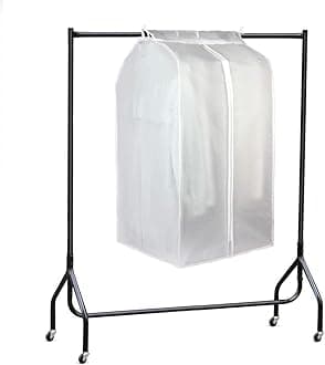 Hanging Garment Bags for Closet Storage Large Hanging Garment Clothes Cover Clothing Storage Bag with Magic Tape and Zipper Translucent Closet Clothes Protector for Suit Coat