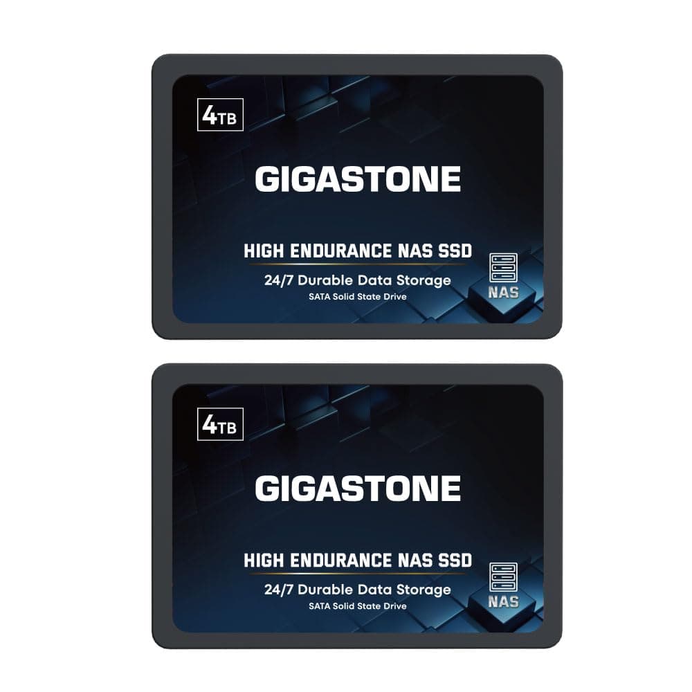Gigastone 4TB NAS SSD Drive (2-Pack) 24/7 Durable High Endurance RAID Data Storage Network Attached Storage 2.5" SATA Internal Solid State Hard Drives