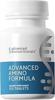 Advanced BionutritionalsAdvanced Amino Formula Tablets, Amino Acid Supplement, Build Muscle, Post Workout Recovery, Energy, Stamina, Non-GMO, Gluten Free, Dairy Free, Vegan (150 Tablets)