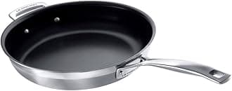 96200328001000 Non-Stick Frying Pan with Counter-Handle Made of 3-Ply Stainless Steel, Diameter 28 cm, Suitable for All Hobs Including Induction, Silver