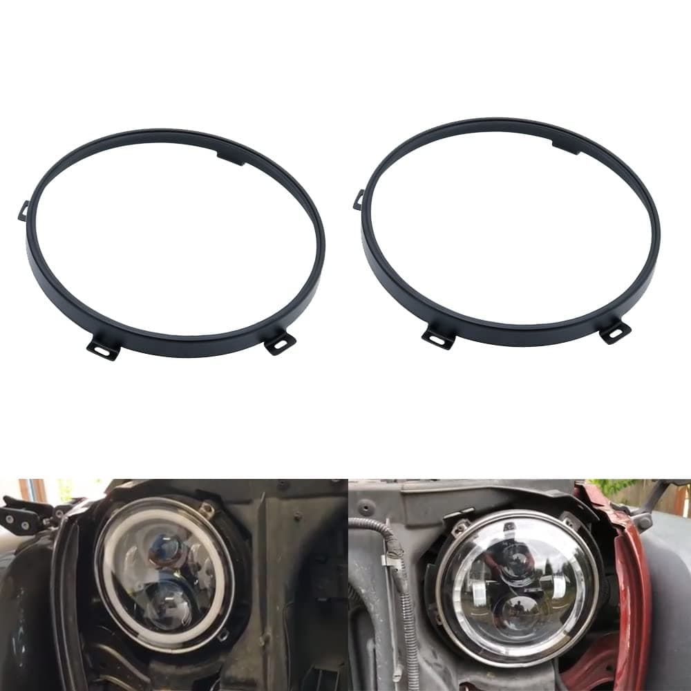 Black 7'' Headlight Retaining Ring Headlamp Bezel for Jeep Wrangler JK 2007-2018