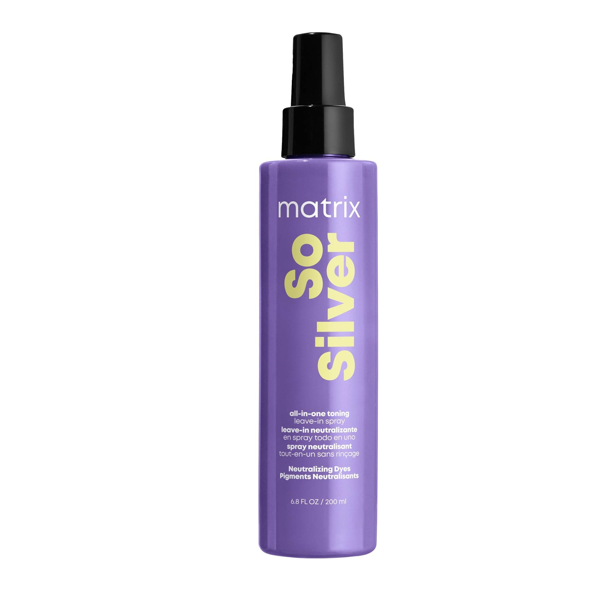 So Silver All-In-One Leave-In Toning Spray | Neutralizes Yellow, Brassy Tones | Nourishes Hair and Controls Frizz| For Color Treated Hair | 6.8 Fl. Oz