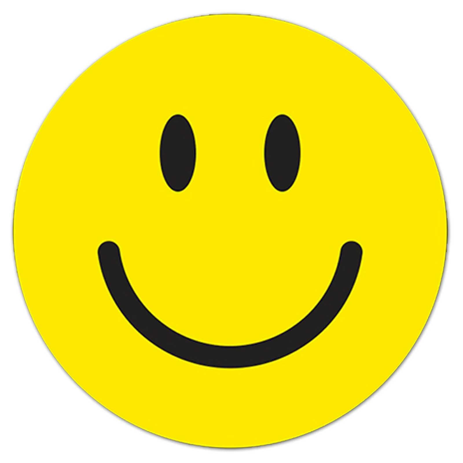 Happy Face Vinyl Window Stickers (Yellow 6") (12 per Pack)