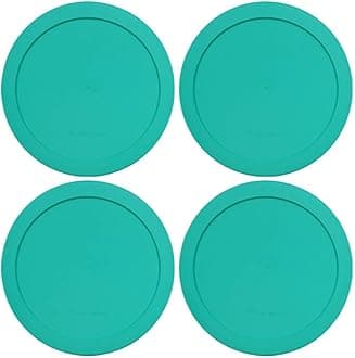Lids for Pyrex and Anchor Round Glass Containers (4-Cups, Green-4PK)