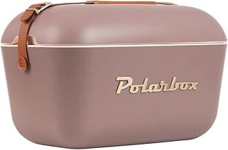 Polarbox Portable Fridge - 20L Mini Refrigerator With Adjustable Handle, Vintage Design, Cork Material - for Beach, Picnic, Camping