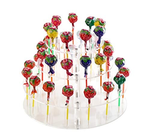 Jusalpha3 Tier Circle Acrylic Glass Lollipop- Cake Pop Display Stand- B