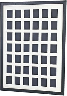 Instax Mini Multi Aperture Wooden Photo Frame. Holds Forty-Two instax sized Photos. A2. Portrait or Landscape. (33) (Black, Grey Mount)