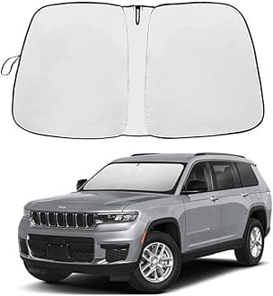 Front Windshield Sunshade fit for Jeep Grand Cherokee 2014-2026 UV Ray Reflector Foldable Car Shade Windshield Sunshades for Jeep Grand Cherokee Windshield Sun Shade |Keeps Your Vehicle Cool|