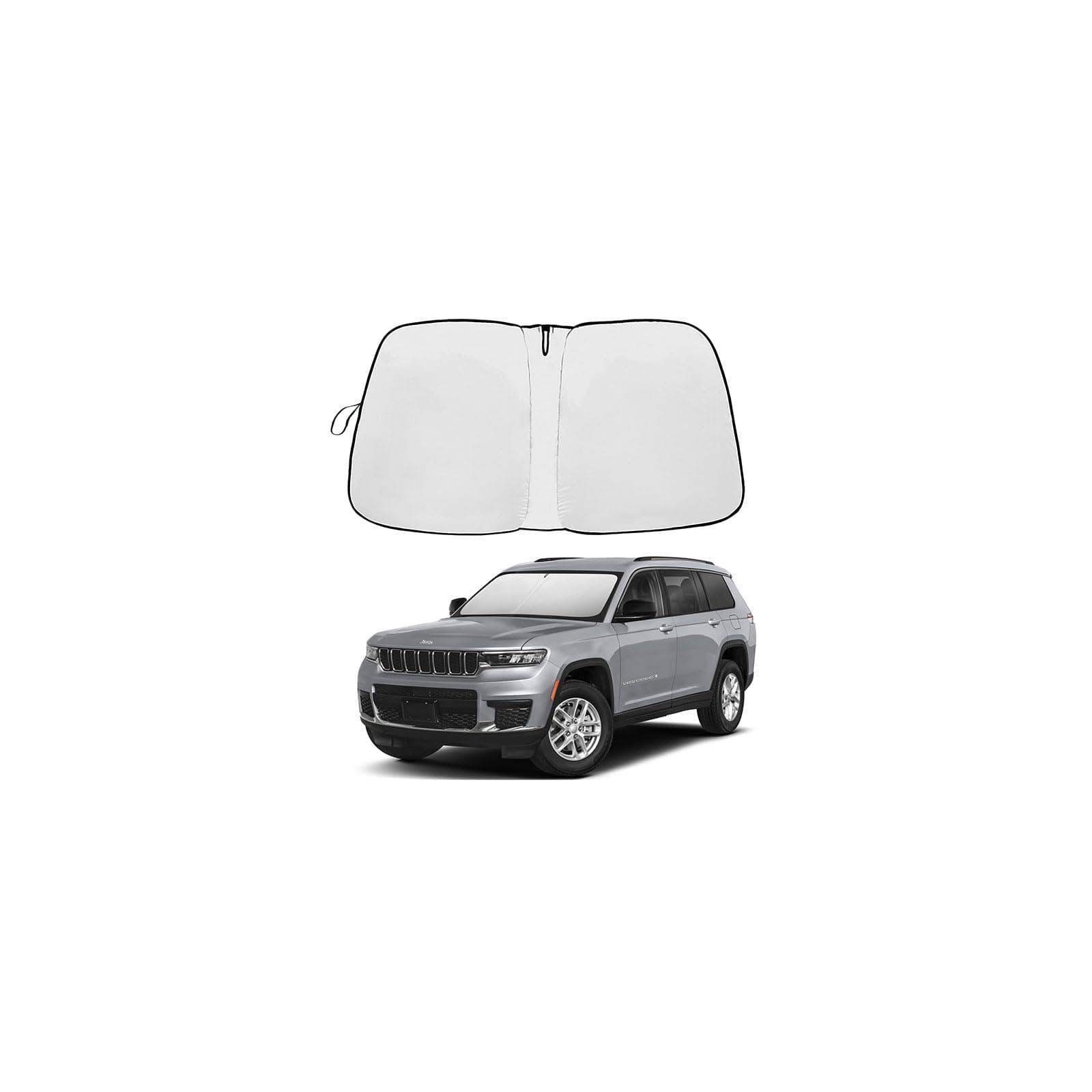 Front Windshield Sunshade fit for Jeep Grand Cherokee 2014-2026 UV Ray Reflector Foldable Car Shade Windshield Sunshades for Jeep Grand Cherokee Windshield Sun Shade |Keeps Your Vehicle Cool|