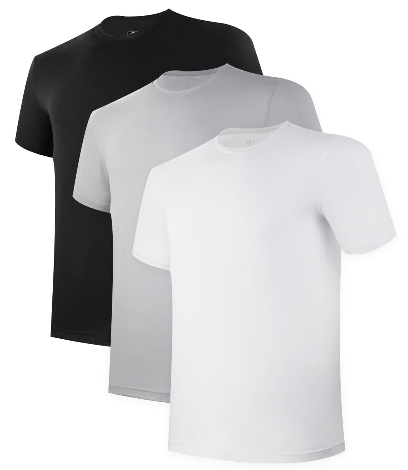 Men's Undershirts for Men Pack,Moisture-Wicking Tees,Stretch Crew Neck Soft T-Shirts