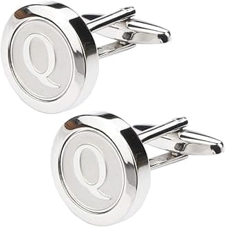 Mens Classic Stainless Steel Initial Cufflinks 26 Alphabet Initial Letter Cufflinks Business Wedding Shirts A-Z