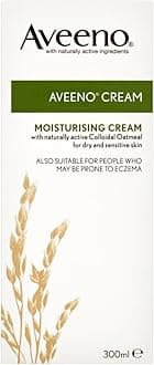 Aveeno Cream, With Colloidal Oatmeal, Actively Moisturises Dry & Sensitive Skin, Regular Use Hydrates the Skin, Suitable For Adults & Also Babies From 3 Months, 300ml (Pack of 3)