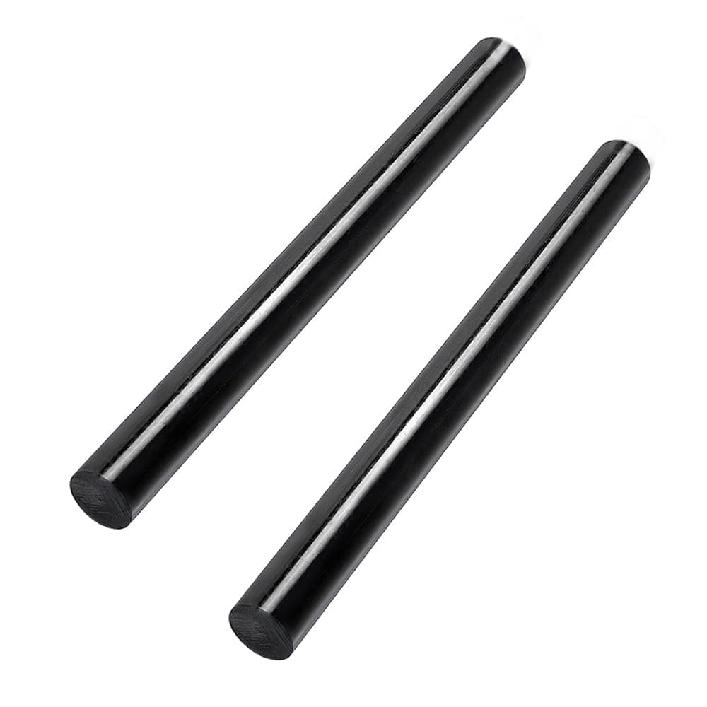 (2 Pcs) Round Acetal Copolymer Rods - 1/2 -Inch Diameter and 12-Inch Length Opaque Black Acetal Copolymer (POM) Plastic Round Rod