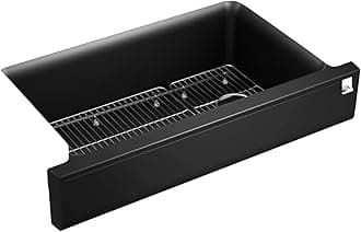 Kohler 25784-CM1 Cairn® Undermount single-bowl farmhouse kitchen sink, Matte Black
