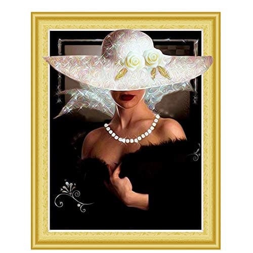 5D Diamond Painting kit DIY Paint with Diamonds Full Drill Counted Cross Stitch Round Crystal Rhinestone Mosaic Diamond Art Kits for Adults Kids Wood Framed 3D Diamond dots Embroidery 16’’ by 20"