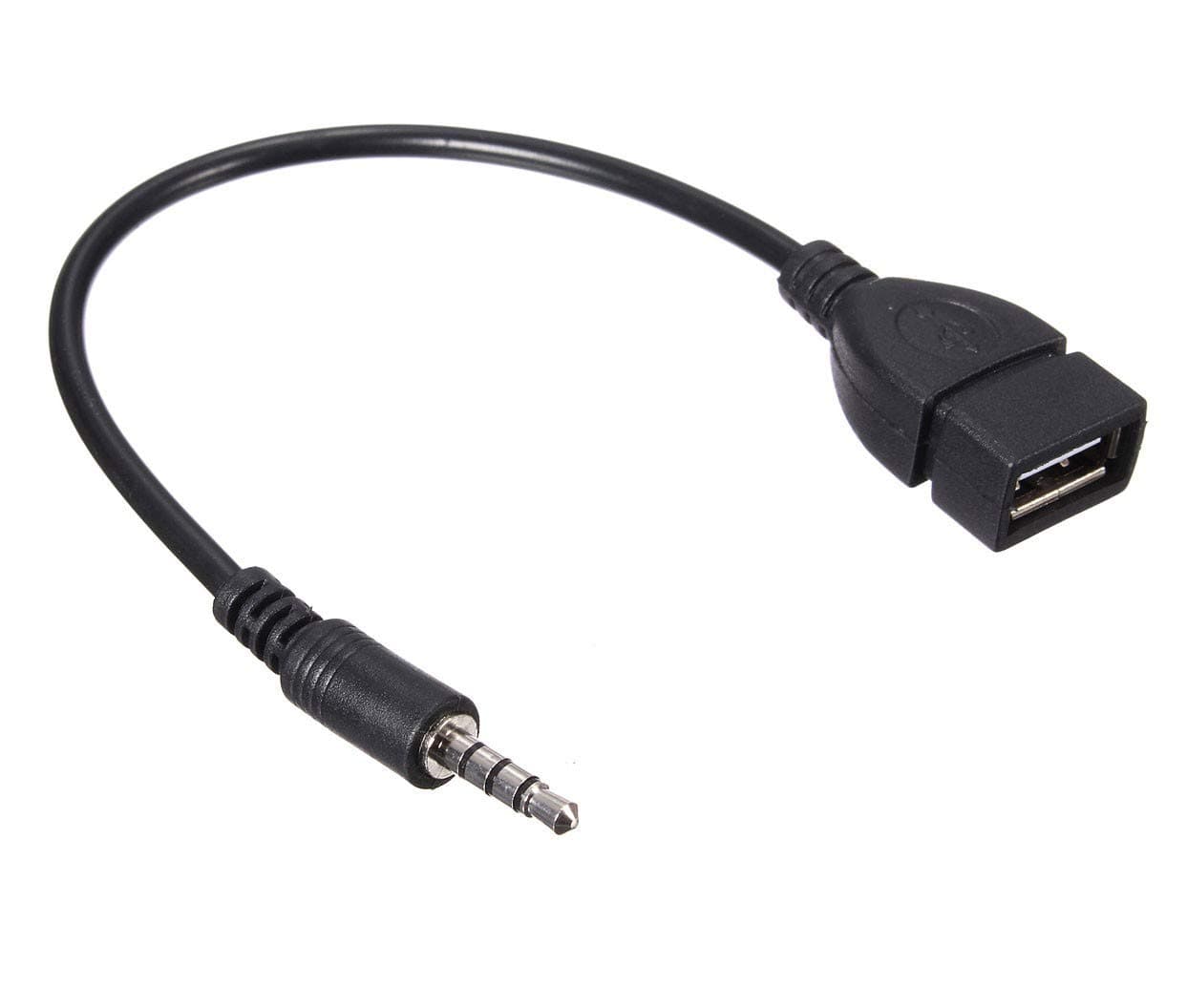 3.5mm Male AUX Audio Plug Jack To USB 2.0 Female Converter Adapter Cable Cord for Car Aux Port