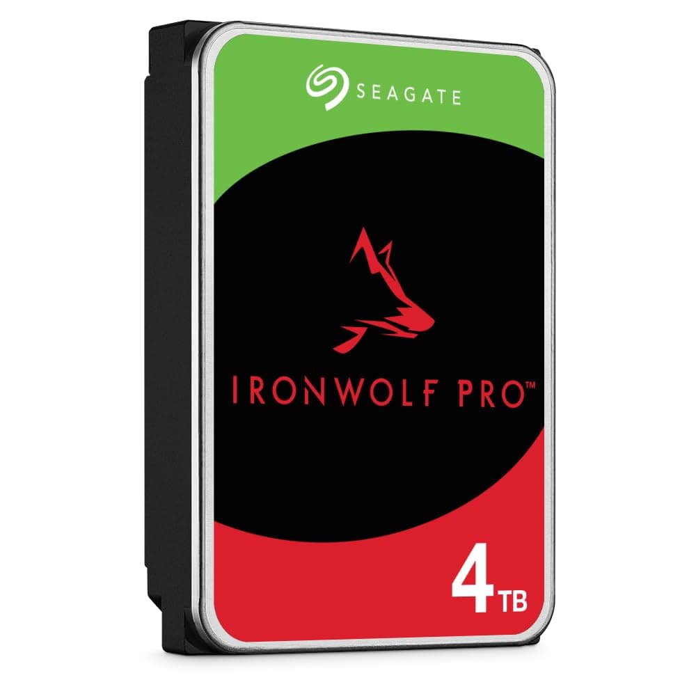 Seagate IronWolf Pro 4 TB NAS Internal Hard Drive HDD – 3.5 Inch SATA 6 Gb/s 7200 RPM 128 MB Cache for RAID Network Attached Storage, Data Recovery Rescue Service (ST4000NE0025)