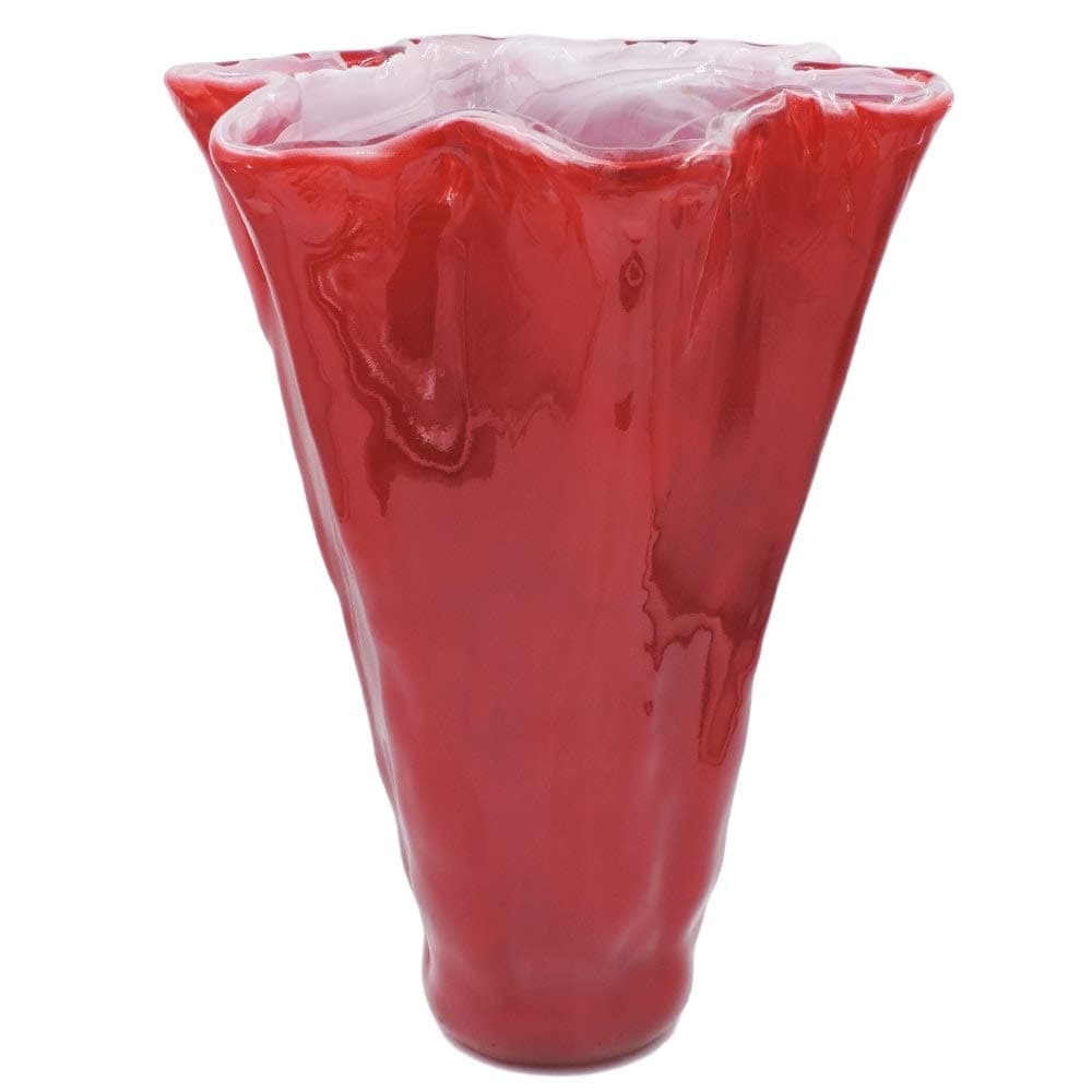 Tammaro Home Tide Iris Red Murano Glass Vase