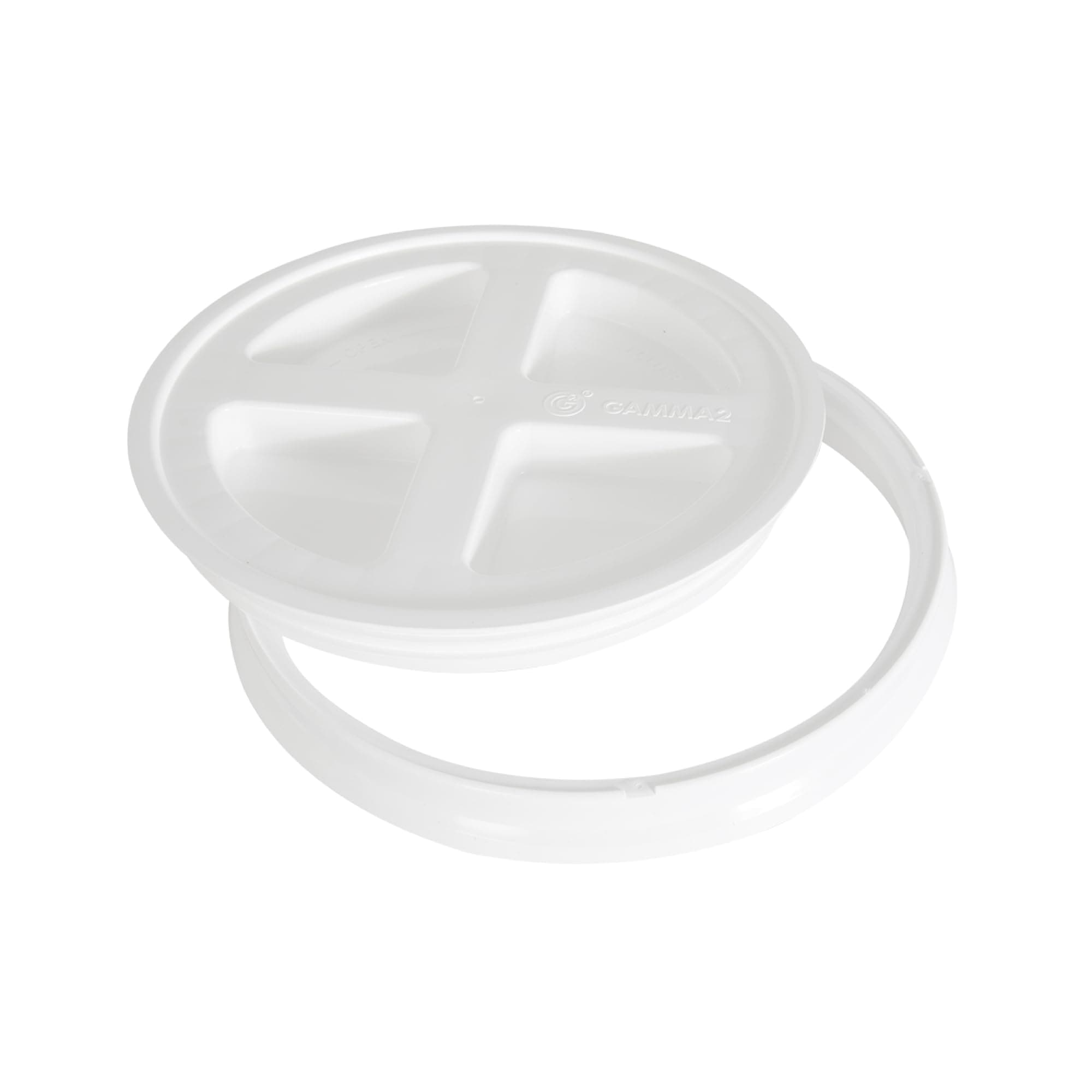 Gamma2 Seal Lid - Pet Food Storage Container Lids - Fits 3.5, 5, 6, & 7 Gallon Buckets, White, 4122E, Made in USA, Fits a 3.5 to 7 Gallon Bucket