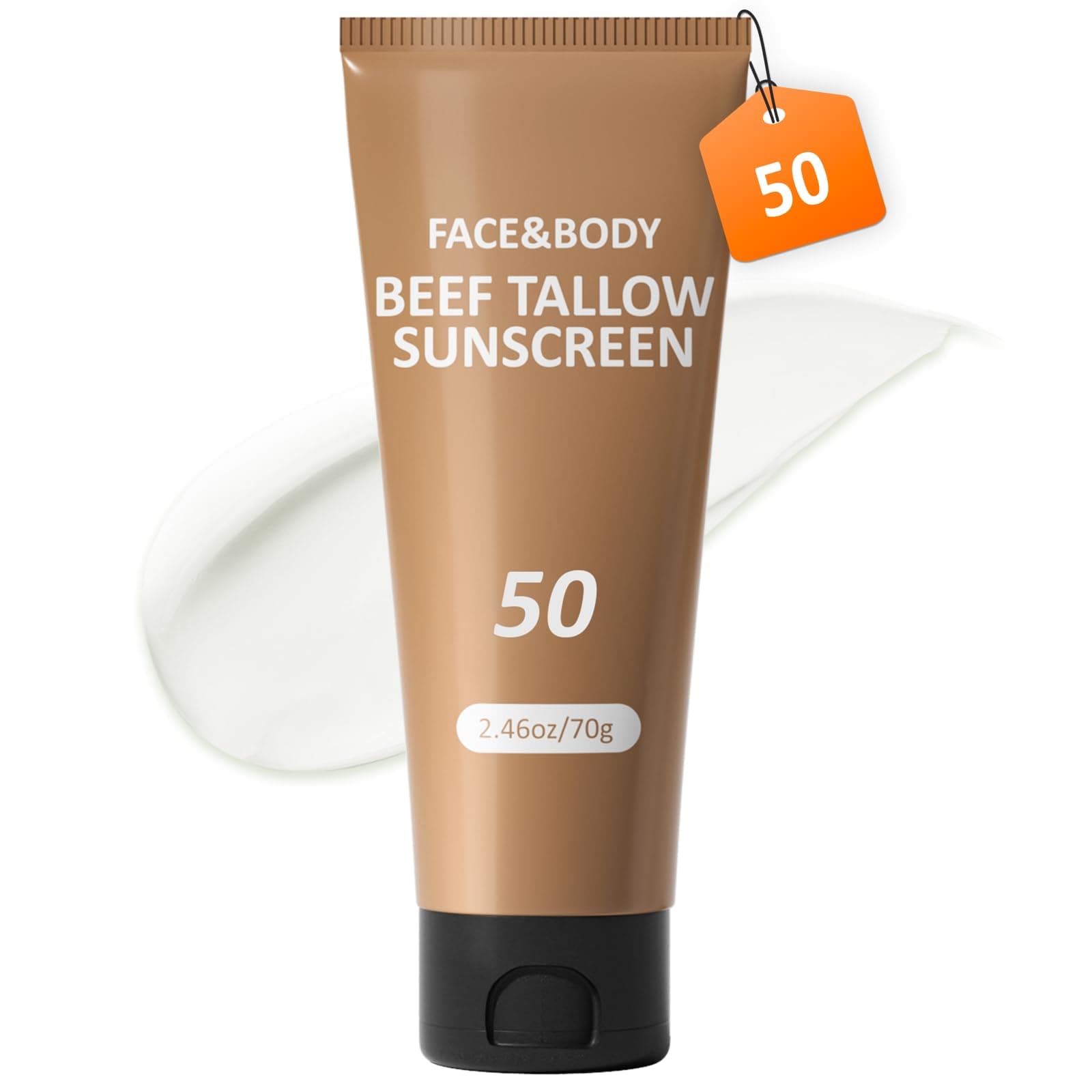 Tallow Sunscreen, Beef Tallow for Skin, Beef Tallow Sunscreen, Unscented Grass-Fed Beef Tallow Natural Moisturizing Cream for All Skin Type Deep Hydration Non Greasy Anti White Cast