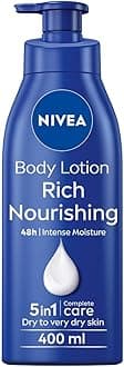 NIVEA Rich Nourishing Body Lotion (400ml), Smooth Skin Moisturiser for Dry Skin Made with Deep Moisture Serum, Natural Almond Oil, and Vitamin E