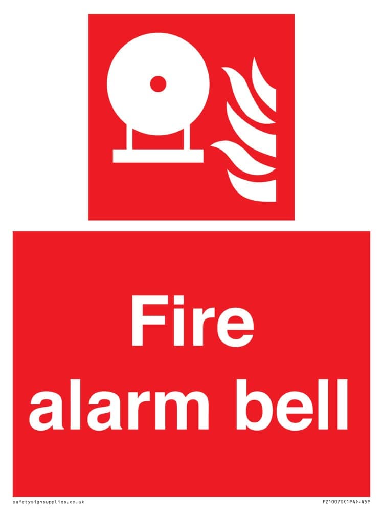 Fire alarm bell Sign - 150x200mm - A5P