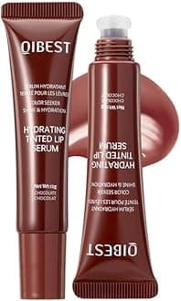 Tinted Lip Serum Gloss – Hydrating Lip Plumper with Natural Shine | Nourishing Jelly Lip Tint for Soft, Full Lips | Non-Sticky, Long-Lasting Color, Moisturizing Lip Makeup (06# CHOCOLATE)