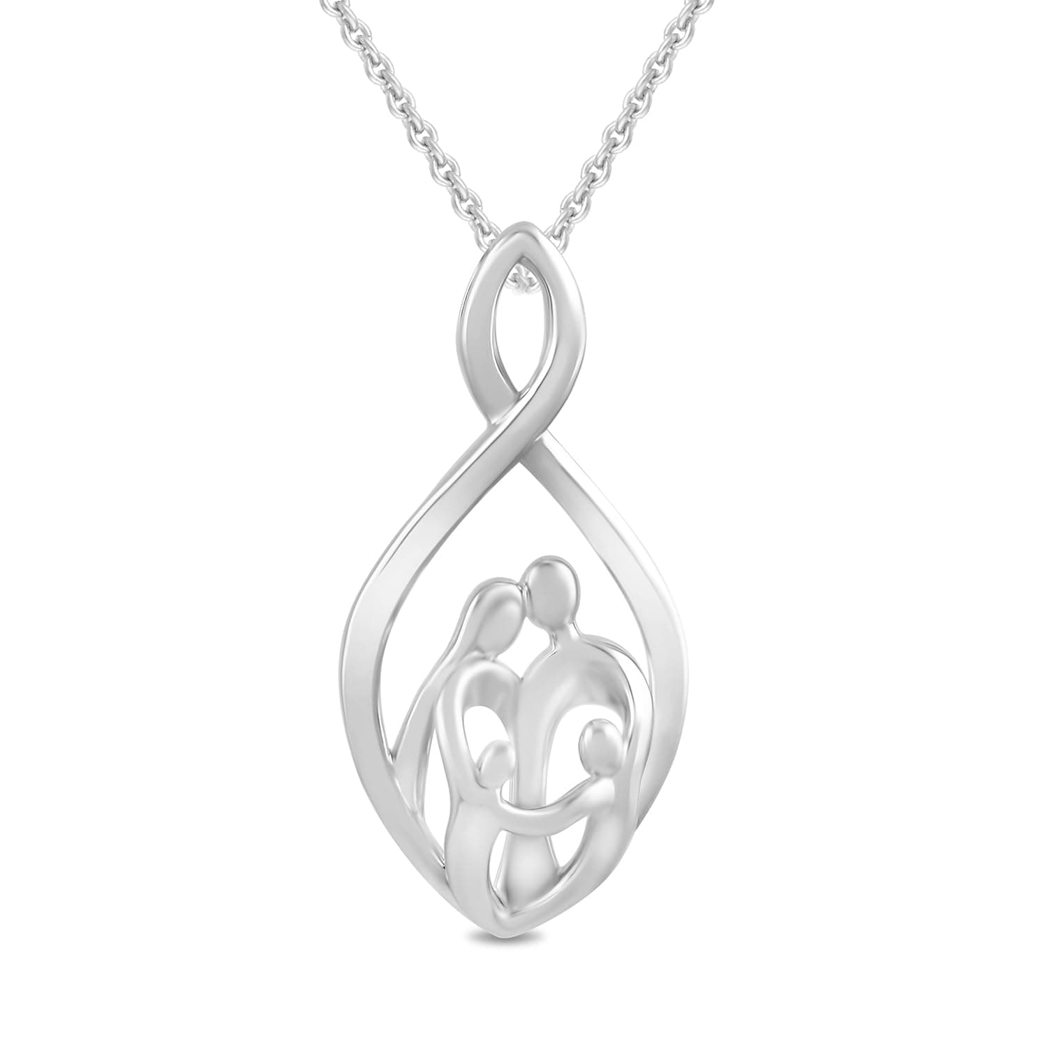 Amazon Essentials Sterling Silver Family Infinity Pendant Necklace, 18"