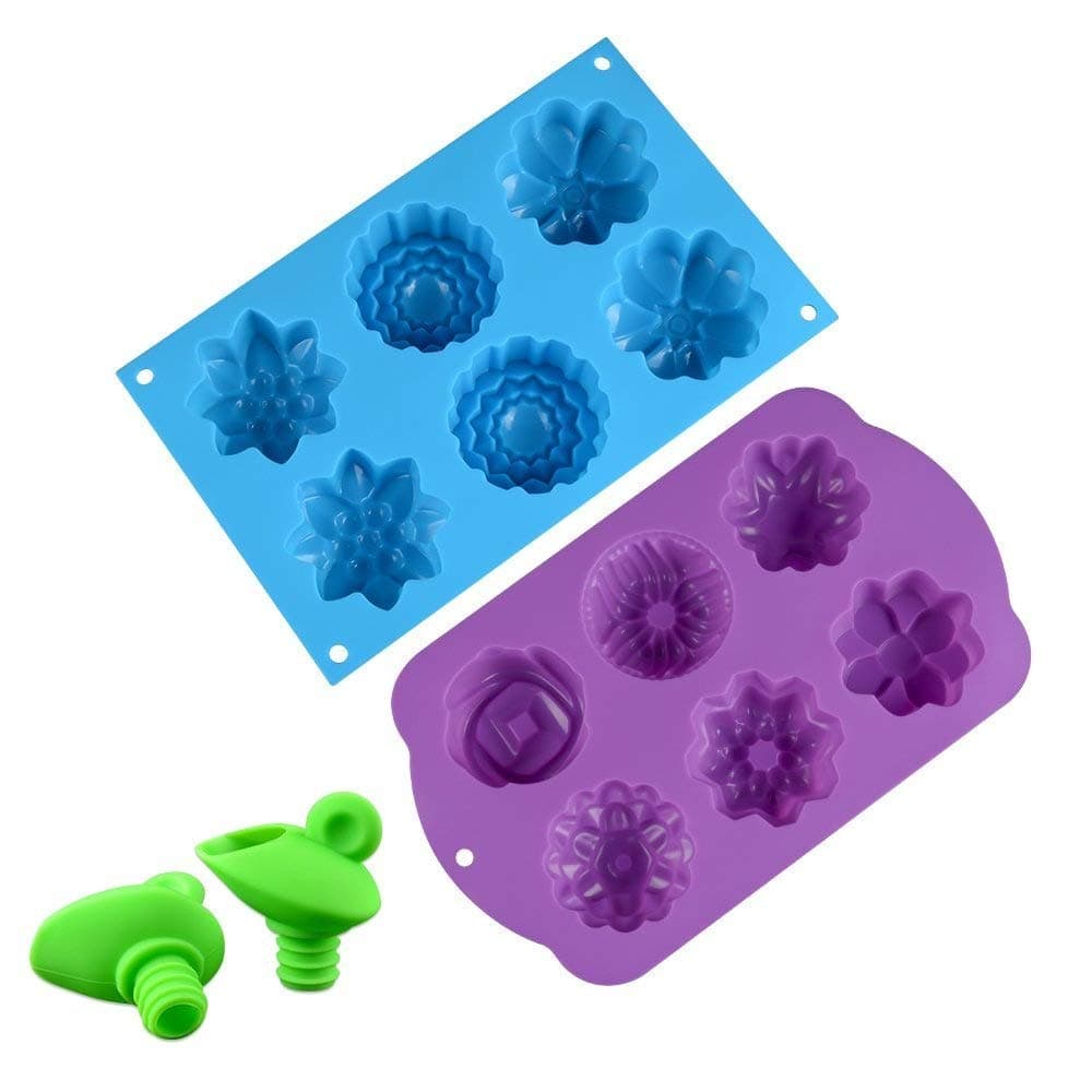 Flower Assorted Silicone Molds for Candy,Tart, Ice Cube Tray, Handmade Jelly, Soap, Pudding, Muffin, Cupcake