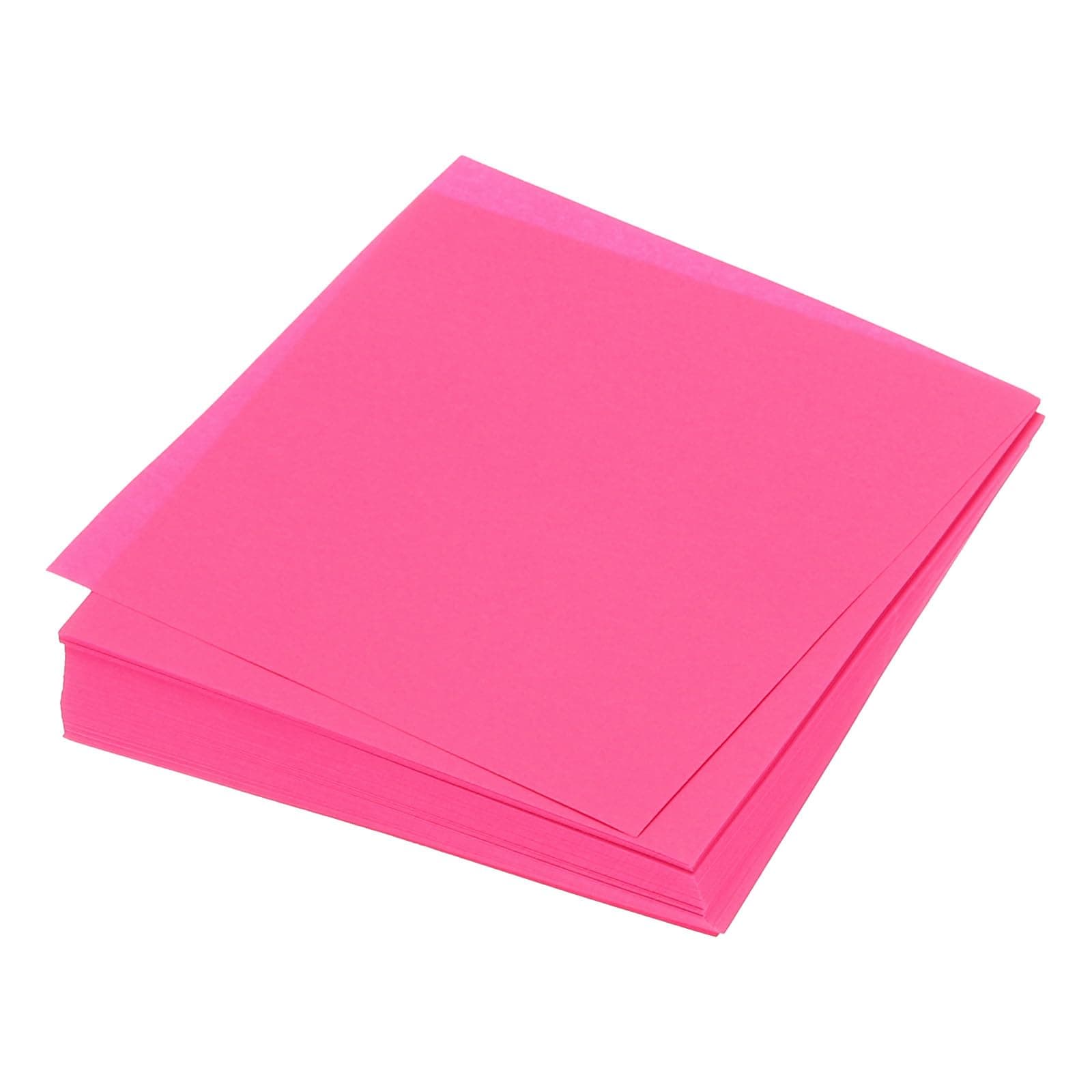 QUARKZMAN 100 Sheets Origami Paper Double-Sided Fluorescent Pink 7.5x7.5cm 70gsm Square Folding Sheet for Arts Crafts Beginners Gift Decoration