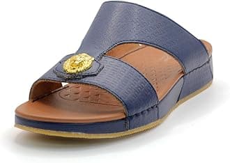 1018 Arabic Sandals for Men - Traditional Leather Men Sandals - Anti Slippery Mens Sandals - Open-Toe Leather Sandals for Men