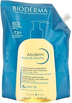 Bioderma Atoderm Shower Oil, Cleansing Oil For Face & Body, Nourishing Cleansing Oil For Dry to Atopic Sensitive Skin For Softer & Smooth Skin For Your Whole Family